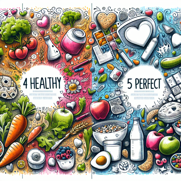 Creative Coloring Poster Ideas: Sketches of the 4 Healthy 5 Perfect Food
